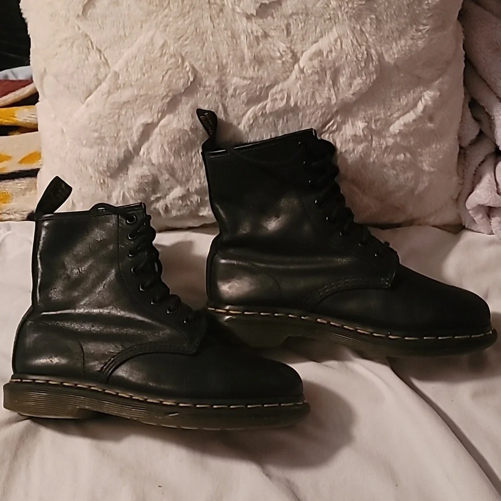 Dr. Martens Doc Marten Black Stomper Boots Punk 8i 1460 Juniors 4 Women's 5 Soft